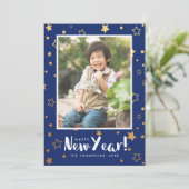 De schitterende heldere foto-nieuwjaarskaart feestdagenkaart (Staand voorkant)