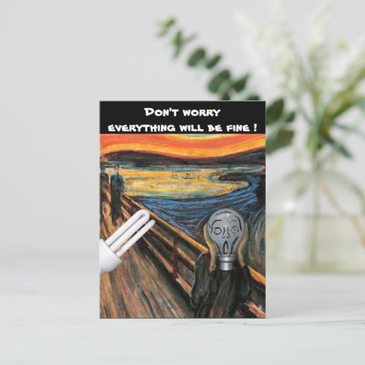 De schitterende lamp maakt zich geen zorgen briefkaart (Staand voorkant)