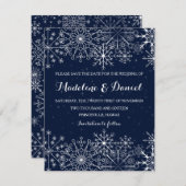 De schitterende Winter van Sneeuwvlokken bewaart Save The Date (Voorkant / Achterkant)