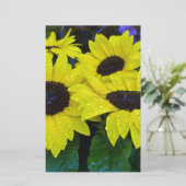 DE SCHITTERENDE ZONNEBLOEMEN VAN DE TUIN BRIEFPAPIER (Staand voorkant)