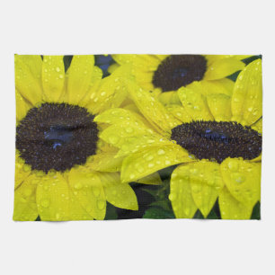 DE SCHITTERENDE ZONNEBLOEMEN VAN DE TUIN THEEDOEK