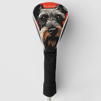 De Schnauzer Hond, Rood en Zwart 001 - Ulises Dall Golfheadcover