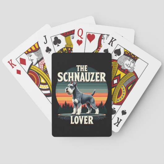 De Schnauzer Lover - Retro Dog Design Pokerkaarten (Achterkant)