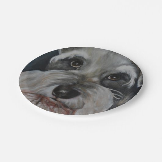 De Schnauzer Paper Borden Papieren Bordje (Gekanteld)