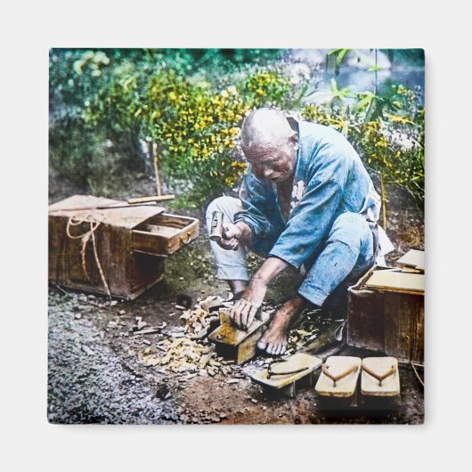 De schoenenschoenmaker van het oude Japans  Japans Magneet (Voorkant)