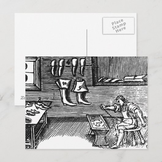 De schoenmaker briefkaart (Voorkant / Achterkant)