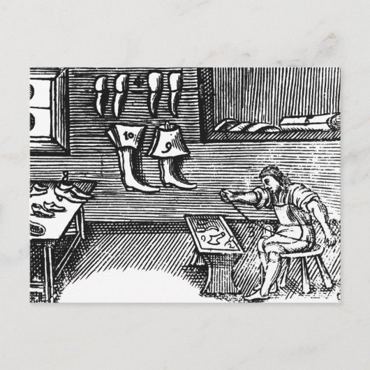 De schoenmaker briefkaart (Voorkant)