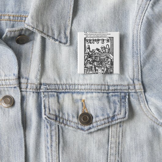 De schoenmaker vierkante button 5,1 cm (In situ)