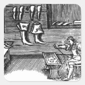 De schoenmaker vierkante sticker (Voorkant)