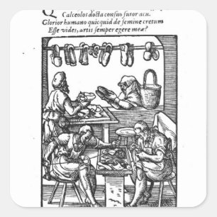 De schoenmaker vierkante sticker