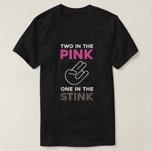 De schok twee in de roze in de goot t-shirt (Design voorkant)