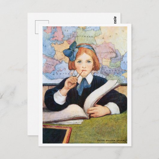 De Scholar, Jessie Willcox Smith Briefkaart (Voorkant / Achterkant)