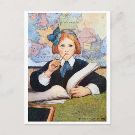 De Scholar, Jessie Willcox Smith Briefkaart (Voorkant)