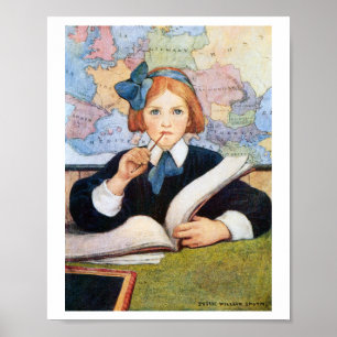 De Scholar, Jessie Willcox Smith Poster