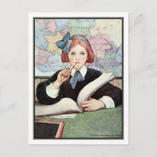 De Scholar van Jessie Willcox Smith Briefkaart (Voorkant)