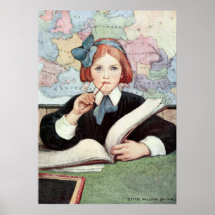 De Scholar van Jessie Willcox Smith Poster