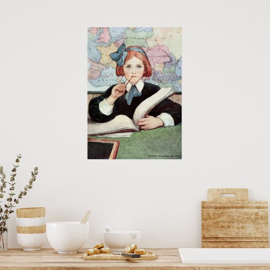 De Scholar van Jessie Willcox Smith Poster (Keuken)