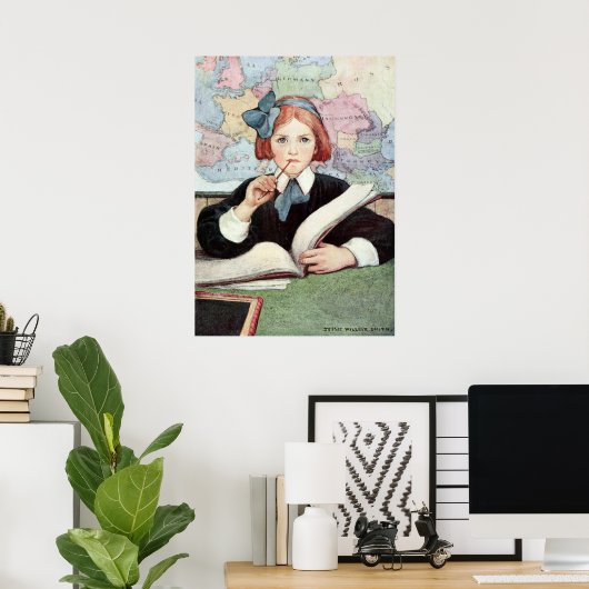 De Scholar van Jessie Willcox Smith Poster (Thuiskantoor)