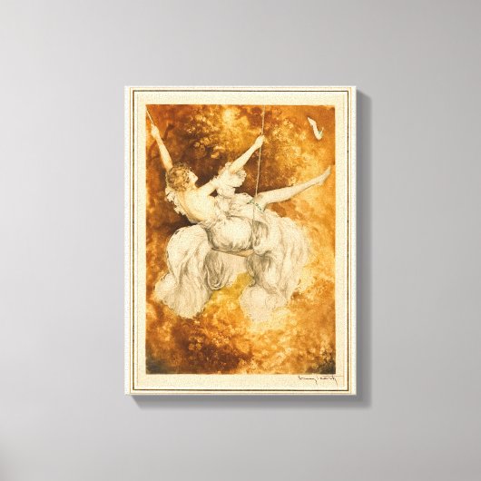 De schommel, 1928 door Louis Icart Canvas Afdruk (Voorkant)