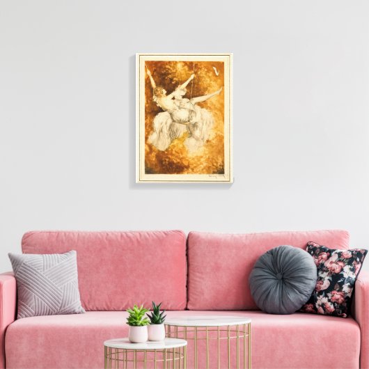 De schommel, 1928 door Louis Icart Canvas Afdruk (Insitu (Woonkamer))