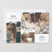 De schone Moderne Initialen & 4 Foto's sparen de D Save The Date (Voorkant)