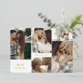 De schone Moderne Initialen & Foto's sparen de Dat Folie Uitnodiging (Staand Voorkant)