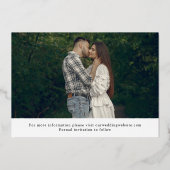 De schone Moderne Initialen & Foto's sparen de Dat Folie Uitnodiging (Achterkant)