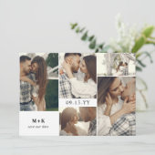 De schone Moderne Initialen & Foto's sparen de Dat Save The Date (Staand voorkant)