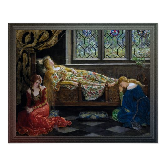 De Schone Slaapster door John Collier Perfect Poster (Voorkant)