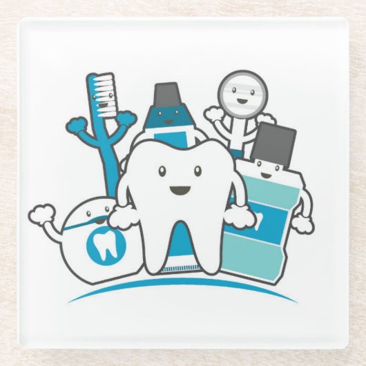 De Schone Teeth Gang Glazen Onderzetter (Voorkant)