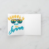 De school is in de zomer weg notitiekaartje (Binnen)