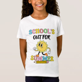 De school is in de zomer weg t-shirt