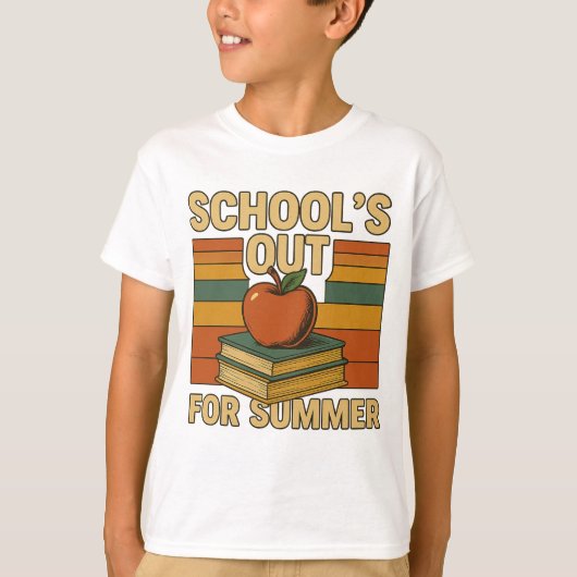 De school is in de zomer weg t-shirt (Voorkant)