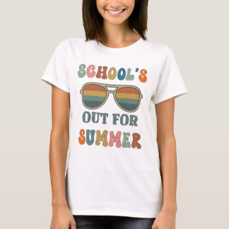 De school is in de zomer weg t-shirt