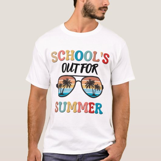 De school is in de zomer weg t-shirt (Voorkant)