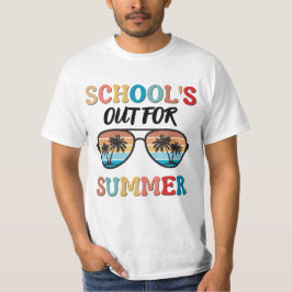 De school is in de zomer weg t-shirt
