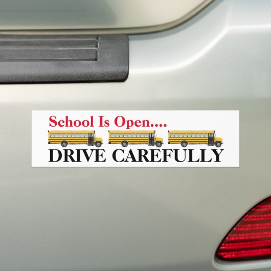 De school is open, rijd zorgvuldig bumpersticker (Op auto)