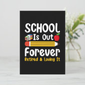 De school is uit voor altijd gepensioneerd en houd kaart (Staand voorkant)