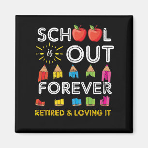 De school is uit voor altijd gepensioneerd en houd magneet