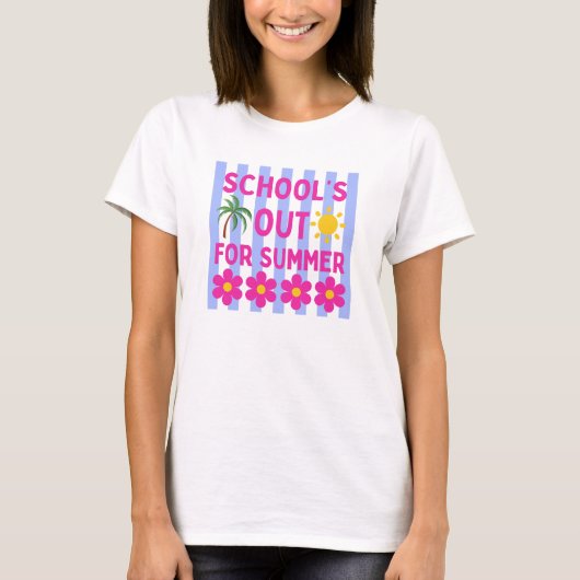 De school is uit voor de zomer t-shirt (Voorkant)