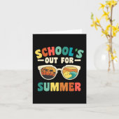 De school is uit voor de zomer voor groovy student kaart (Gele Bloem)
