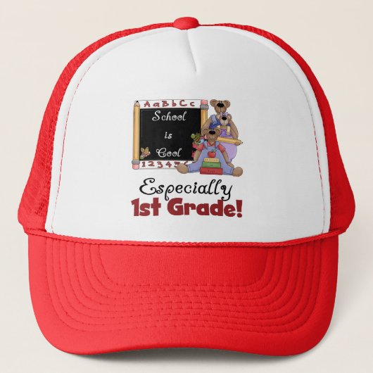 De school is vooral de eerste klas trucker pet (Voorkant)