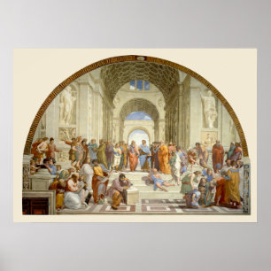 De school van Athene door Raffaello Poster