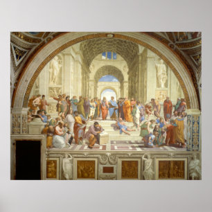 De school van Athene Fresco door Raffaello Sanzio Poster