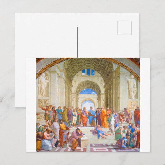 De school van Athene, Raphael Briefkaart (Voorkant / Achterkant)