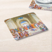 De school van Athene, Raphael Kartonnen Onderzetters (Schuin)