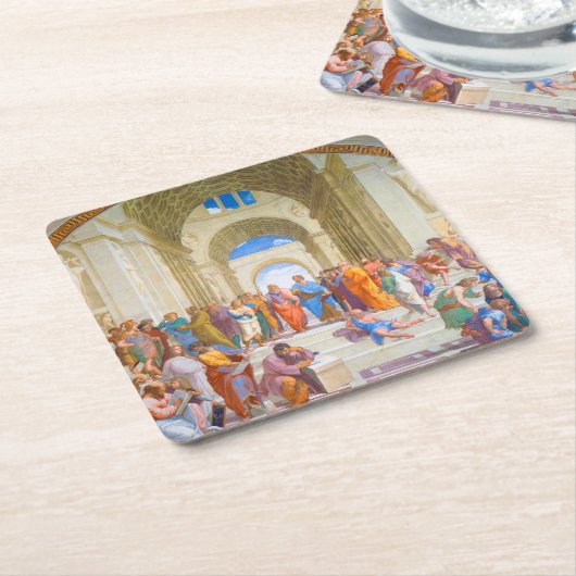 De school van Athene, Raphael Kartonnen Onderzetters (Schuin)