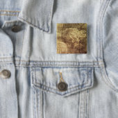 De school van Athene Vierkante Button 5,1 Cm (In situ)