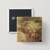 De school van Athene Vierkante Button 5,1 Cm (Voorkant /achterkant)