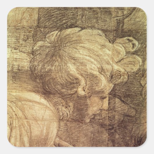 De school van Athene Vierkante Sticker (Voorkant)